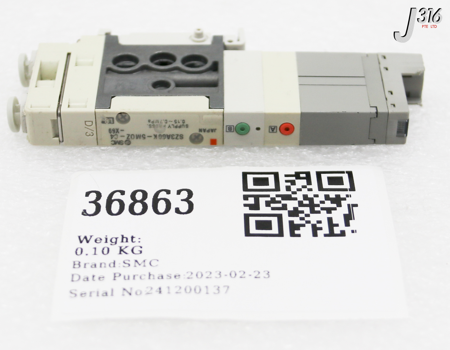 36863 SMC SOLENOID VALVE, 3-PORT SZ3A60K-5MOZ-C4-X69 | eBay